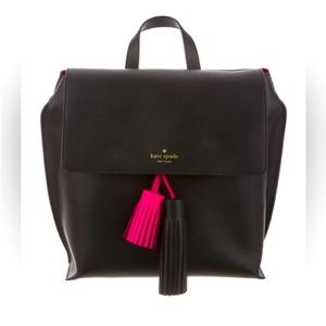 Black textured leather Kate Spade New York Backpack